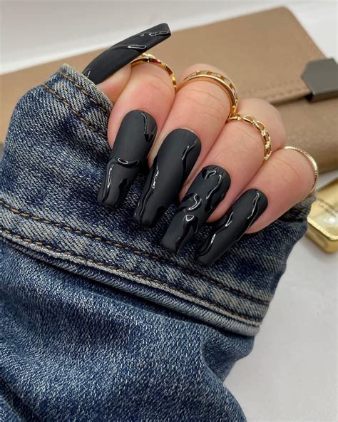 Black Nails Matte Tip at Kathleen Dekker blog