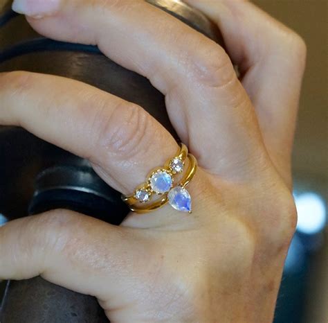 Today, Tomorrow and Always Ring- 3 Stone White Topaz and Rainbow