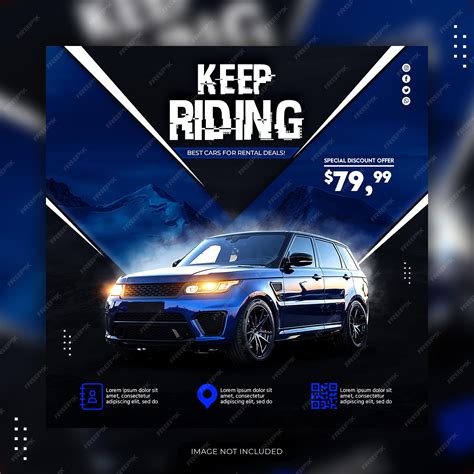 Premium PSD | Keep riding rental car discount offer premium psd template