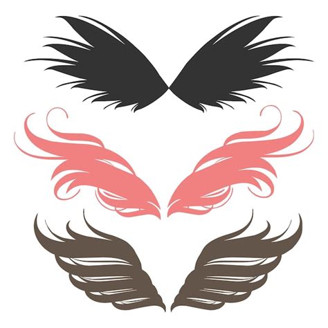 premium vector  set  wings   word angel