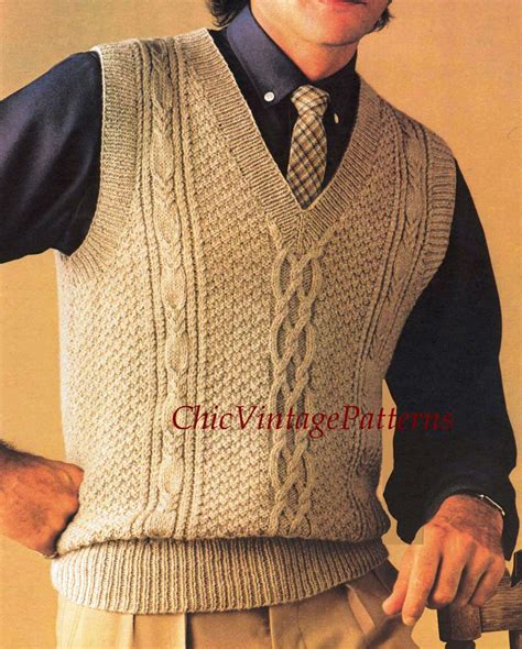 simple knitting pattern for men's vest free 8