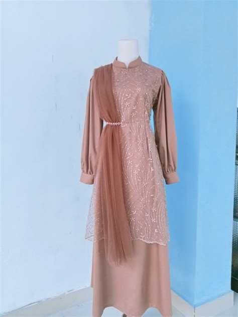gamis brukat simple kondanganwisuda   gamis brukat simple