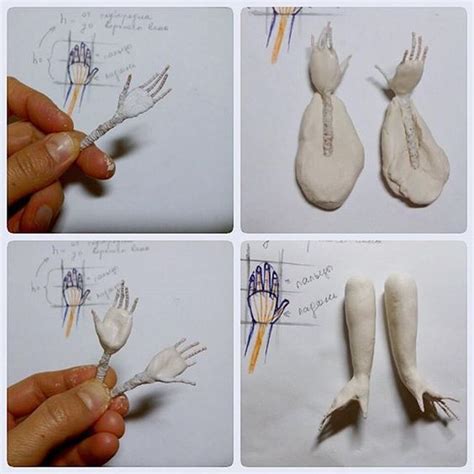 Лепка рук на каркасе #куклыксениимингалевой | Art doll tutorial ...