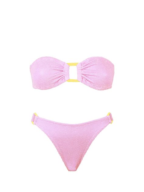 Pink crinkle bandeau bikini Yulia Evelyn – MC2 Saint Barth