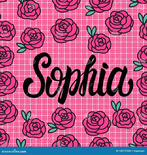 Carte De Sophia Name Avec De Belles Roses Roses Illustration De Vecteur