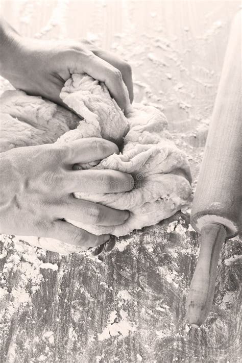 Knead the dough stock image. Image of housewife, knead - 26185827