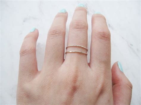 thin silver rings thin sterling silver ringssilver stacking etsy canada
