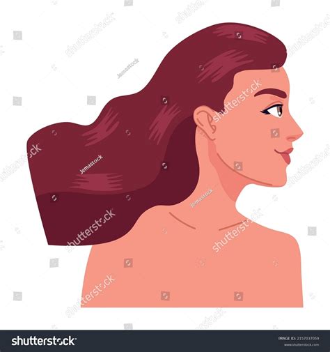Young Woman Profile Naked Character Stock Vector (Royalty Free