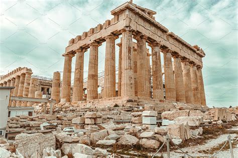 Parthenon temple on the Acropolis in | Architecture Stock Photos ~ Creative Market