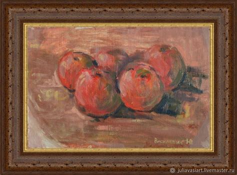Картина маслом Красные яблоки / Red apples в интернет-магазине на ...