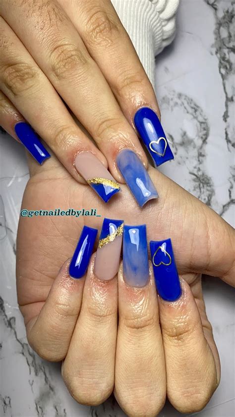 Royal Blue Nails | Blue acrylic nails, Blue nails, Royal blue nails