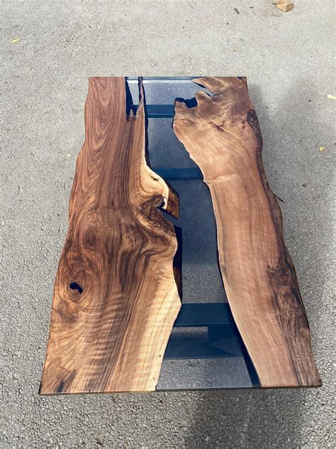 Walnut Wood Epoxy Coffee Table, Walnut Wood Table, Custom 48" x 27" Wa