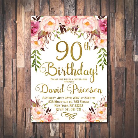 invitation 90th birthday 11