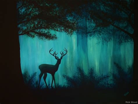 Deer In The Forest Painting at PaintingValley.com | Explore collection ...