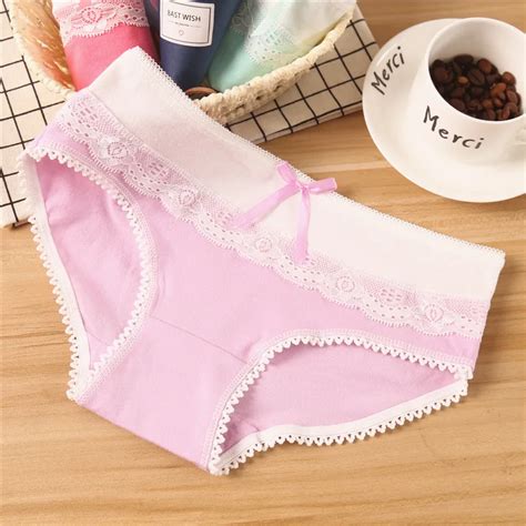 hot  candy color cotton girl underwear  waist cute bow teen