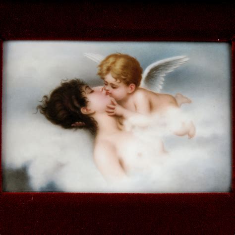 Art : Porcelain plaque "Angels Kiss"