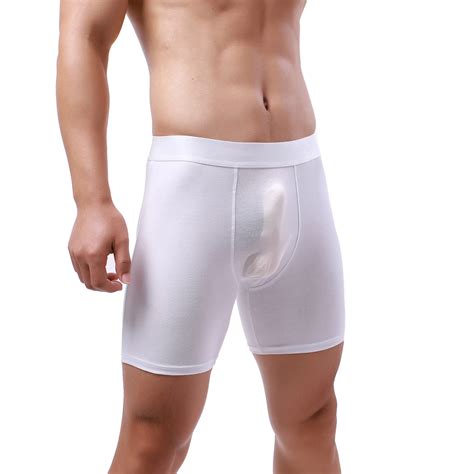 CLEVER-MENMODE Men Sexy Boxers Underpants Cotton Underwear Transparent