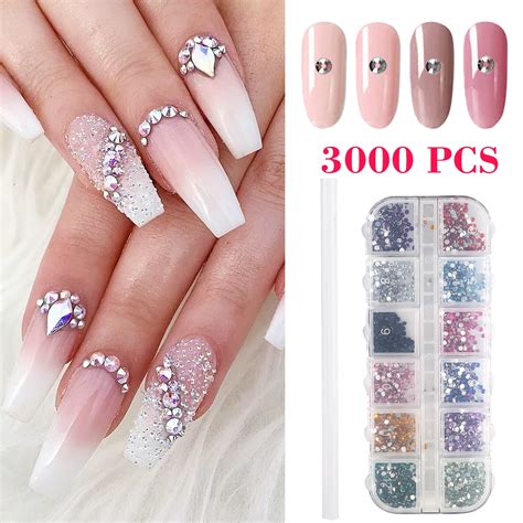34+ Pink Nails With Gemstones | Noviyandipainter