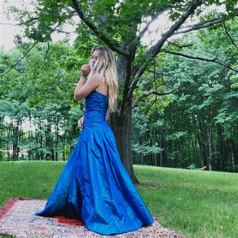 1980's Rare Laura Ashley Blue Prom Ruffle Dress, Ruffled Bright Blue