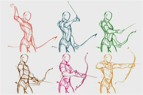 Pin by Гела Чрикишвили on archers, bows. | Drawing reference poses, Art ...