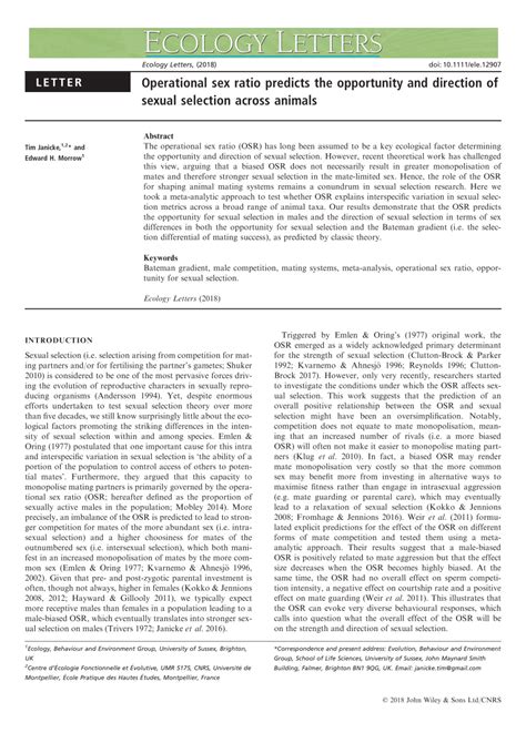 operational sex ratio predicts  opportunity  direction