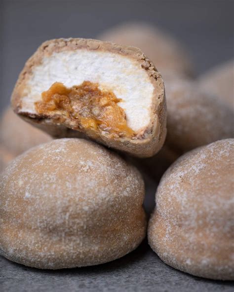 dulce chocolate coated caramel filled marshmallows