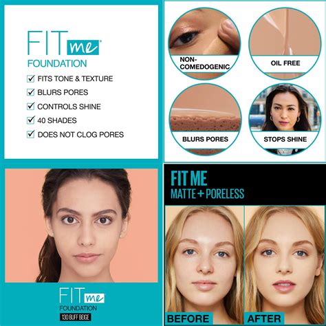 Fit Me Matte + Poreless Foundation (Buff Beige-130) - Lira Import Limited