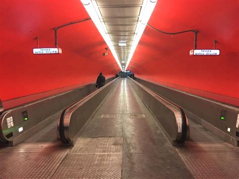 premium photo night view  subway station