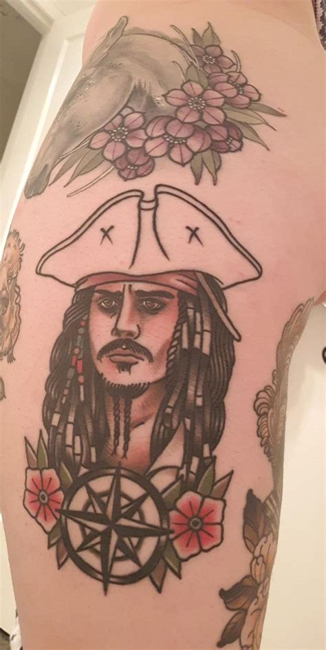 loving my Jack Sparrow/Johnny Depp tattoo.. unfinished! was meant to get it finished on saturday ...