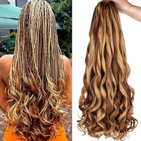 COOKOO 9 Packs Pre Stretched French Curls Bouncy Braiding Hair 22 Inch ...