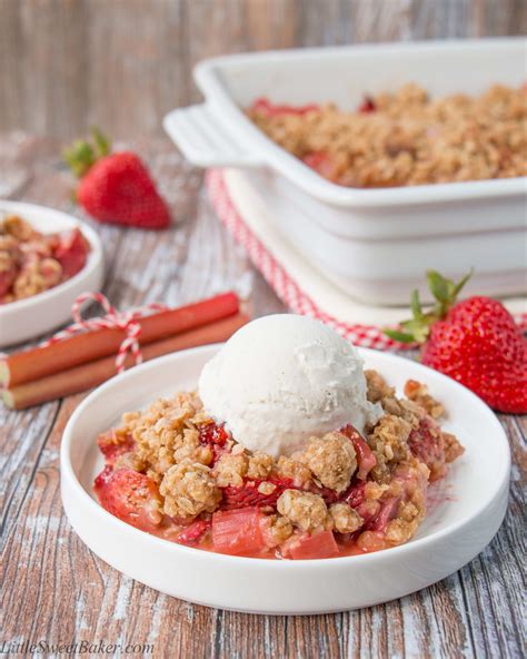 Strawberry Rhubarb Crisp (video) - Little Sweet Baker