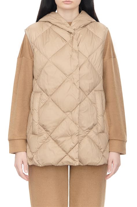 Weekend Max Mara женский жилет стеганый frutto с капюшоном бежевый цвет ...
