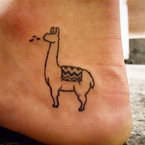 Llama Outline Tattoo