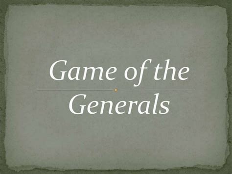 Game of the generals