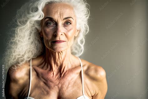 attractive  year  senior woman making   posing isolated