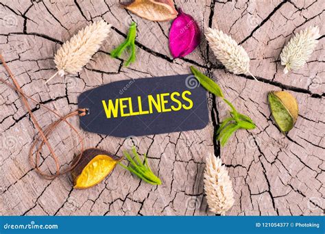 text wellness  tag stock image image  flowers