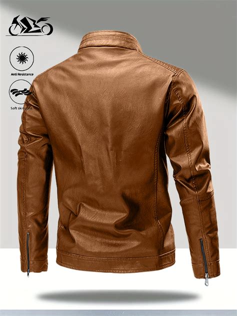 Men'S Solid Color leather Jacket