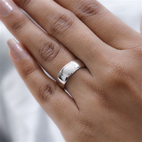 sterling silver wedding band rings 8