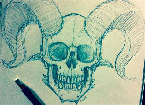Creepy Skull Sketch at PaintingValley.com | Explore collection of ...