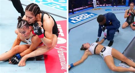 terrifying  tv moment  ufc star maycee barber  knocked  cold