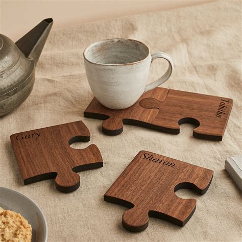 personalised wood set   coasters personalized  etsy uk