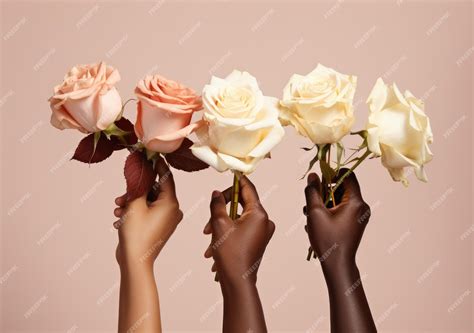premium ai image close    skin color hands holding