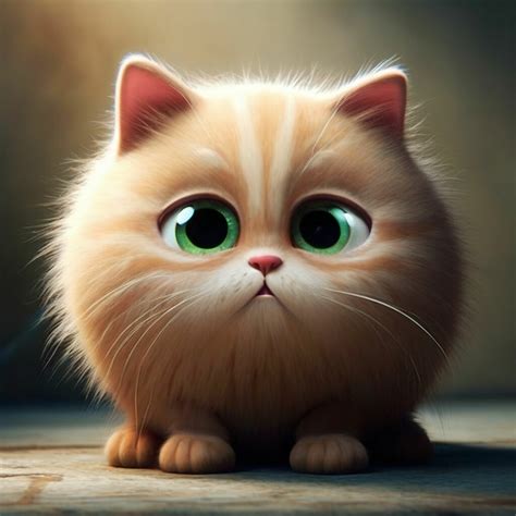 "Cute round cat with sad eyes" — image created in Shedevrum