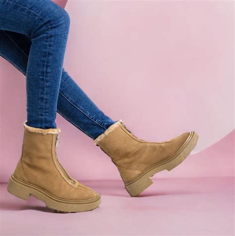 Дамски бежови боти естествен велур - Judy - Beige | ModerniObuvki.com ...