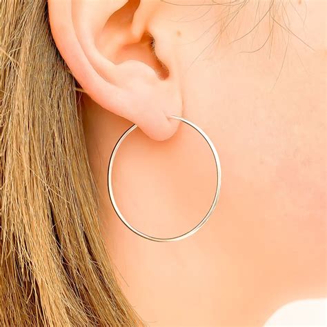 Big Silver Hoop Earrings