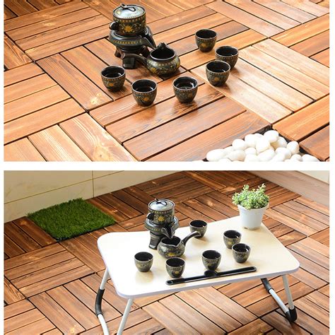 30X30cm Outdoor Hardwood Mosaic DIY Decoration Stu... – Grandado