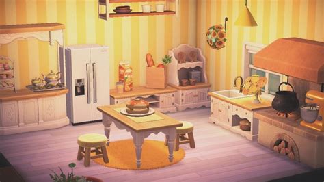 ACNH Kitchen Ideas in 2024 | Yellow kitchen, Yellow animals, Animal ...