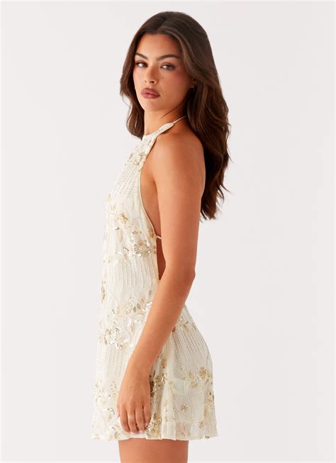 Leo Beaded Mini Dress - Yellow – Peppermayo US