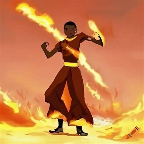 Image of a fire bender from avatar: the last airbender on Craiyon