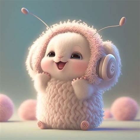 Cute Cartoon Character with Hair Dryer
